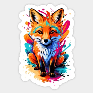 Fox - Cute Fox Colorful - Fox Head Sticker